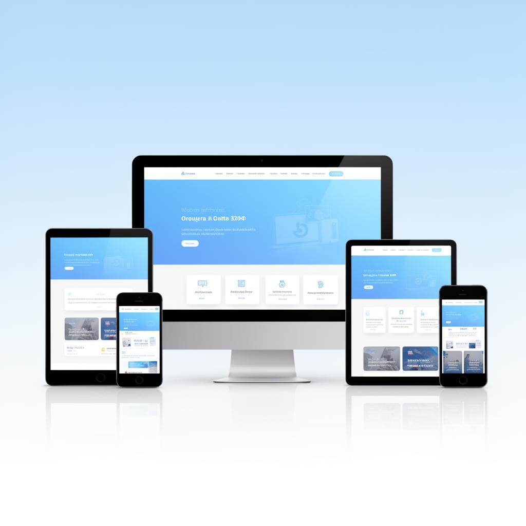 Modern responsive website mockup across devices